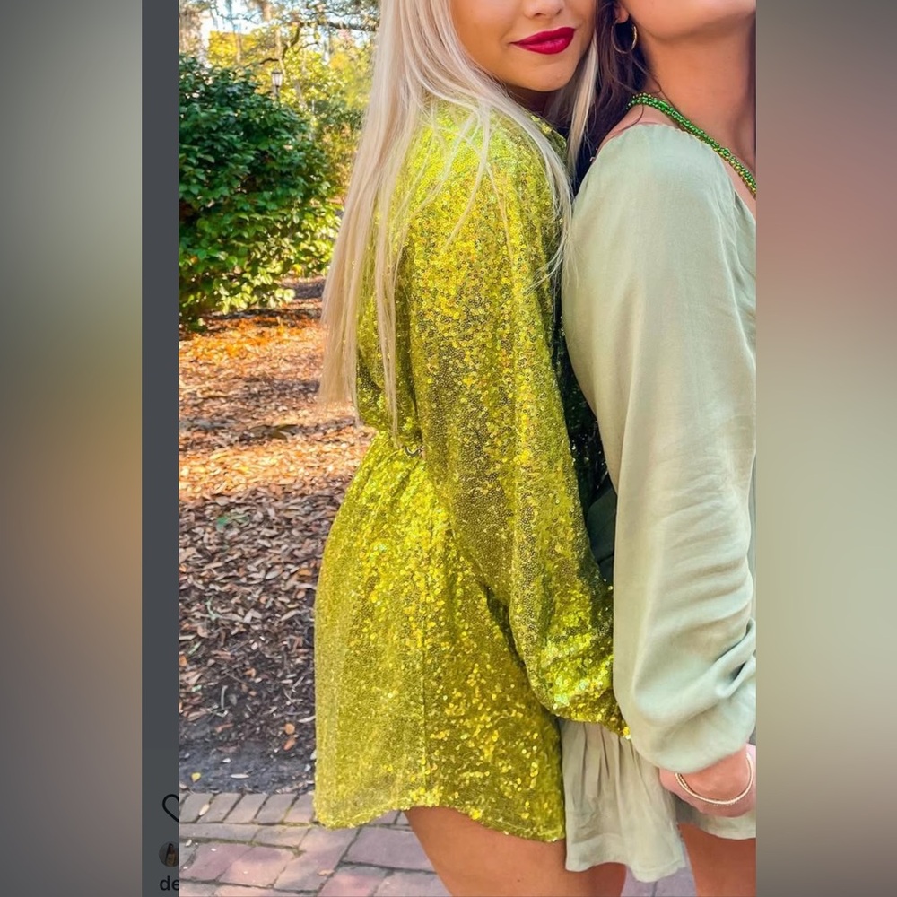 SHOWPO Green Sequin Dress